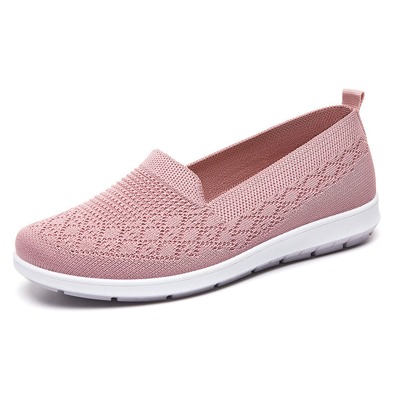 Damen Bequeme Slip-On Sneakers mit atmungsaktivem Strickdesign R&B