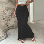 Damen figurbetontes Bleistiftkleid mit schwingendem Saum R&B