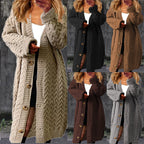 Damen Großer Strickmantel mit eleganten Knopfdetails und strukturierter Masche