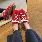 Damen sportliche Wildleder Sneakers im Retro-Design mit hervorragender Dämpfung