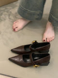 Damen elegante Mary Jane Ballerinas mit modischer Schnallenverzierung R&B