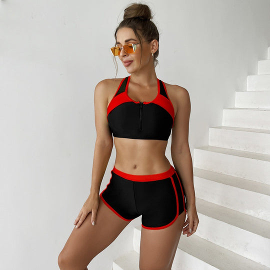 Damen Activewear Set mit Reißverschluss und Hochleistungsstoffen R&B
