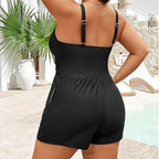 Damen Playsuit mit tiefem V-Ausschnitt und seitlichen Taschen R&B