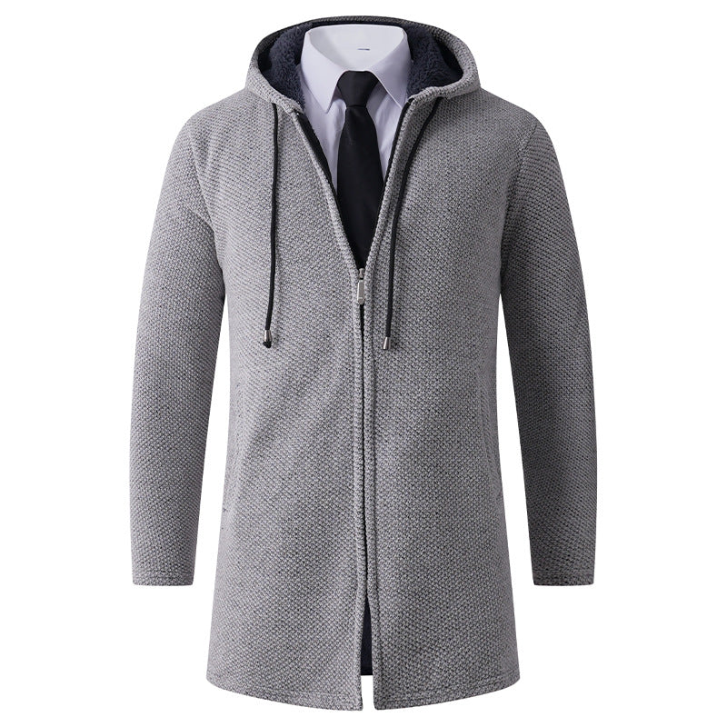 Herren lässiger Hoodie-Jacke mit außenliegendem Reißverschluss und praktischer Kapuze R&B