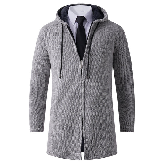 Herren lässiger Hoodie-Jacke mit außenliegendem Reißverschluss und praktischer Kapuze R&B