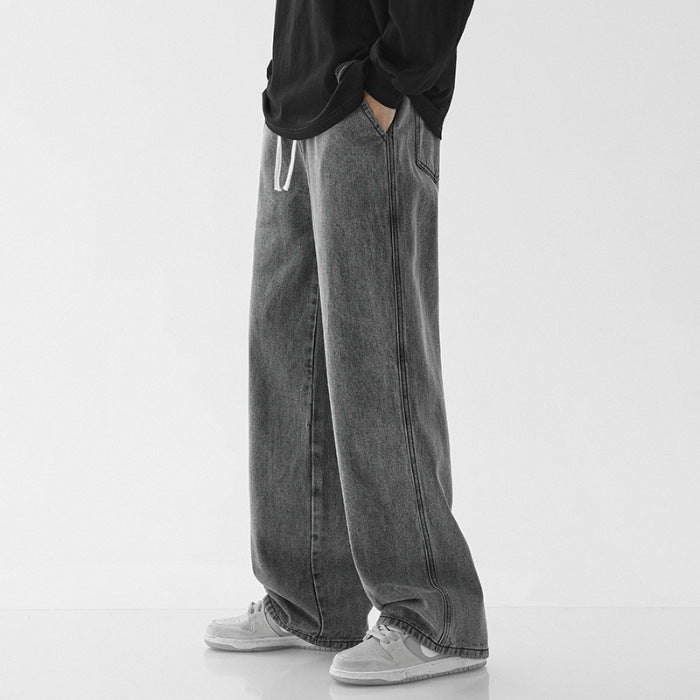Herren weite Denim-Hose im modernen Vintage-Stil R&B