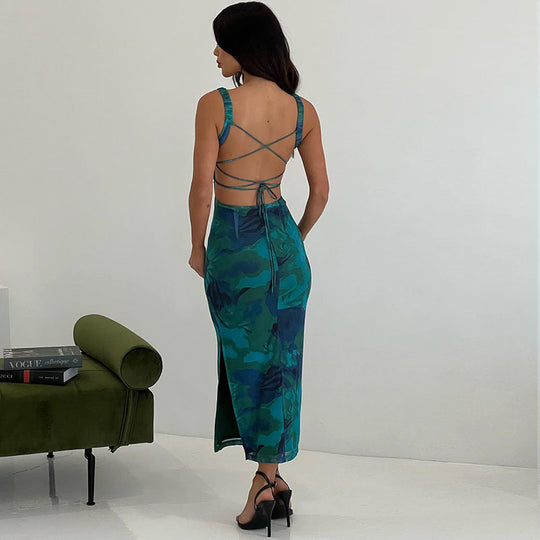 Damen Maxikleid im eleganten Camouflage-Design R&B