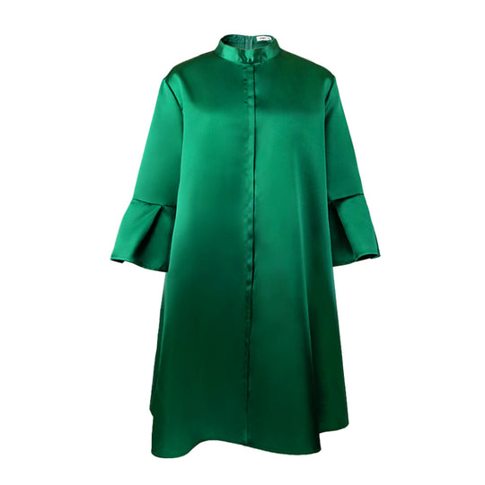 Damen Kleid im eleganten A-Linien Schnitt mit voluminösen Ärmeln und schimmerndem Finish R&B