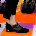Damen Elegante Ballerinas mit floralem Design und durchscheinendem Einsatz