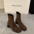 Damen Elegante Stiefeletten mit modischem Blockabsatz und Reißverschluss R&B