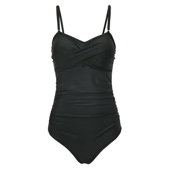 Damen Einteiliger Wickel-Badeanzug mit Streifenmuster R&B