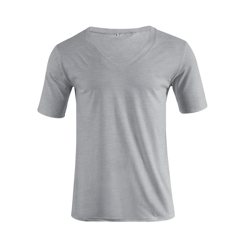 Herren nan V-Ausschnitt T‑Shirt aus feinem Jersey mit schmaler Silhouette und flachen Nähten R&B