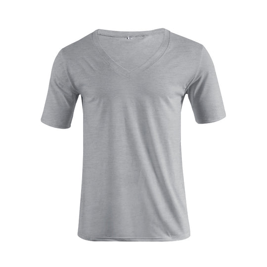 Herren nan V-Ausschnitt T‑Shirt aus feinem Jersey mit schmaler Silhouette und flachen Nähten R&B