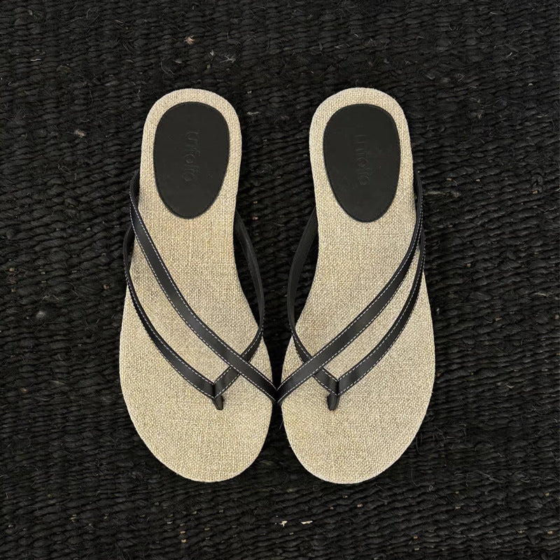 Damen Zehentrenner-Sandalen mit geflochtenem Riemendesign und ergonomischem Fußbett R&B