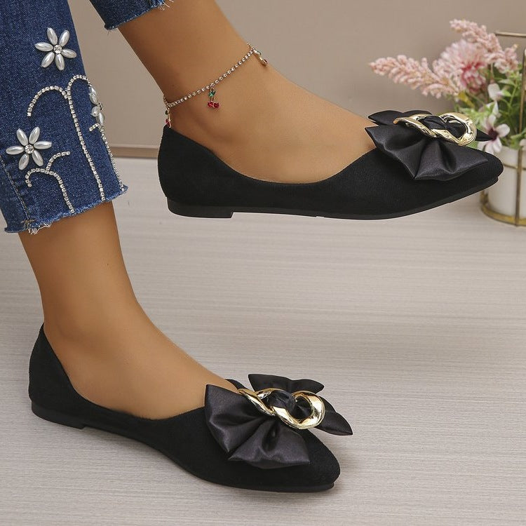 Damen Ballerinas mit eleganter Schleifen-Applikation und Schmuckdetails R&B