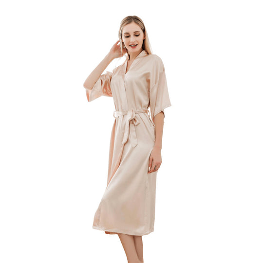 Damen luxuriöser Satin-Bademantel R&B