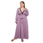 Damen Maxikleid mit elegantem V-Ausschnitt und Rüschendetails R&B