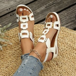 Damen Modische Riemensandalen mit glänzenden Akzenten R&B