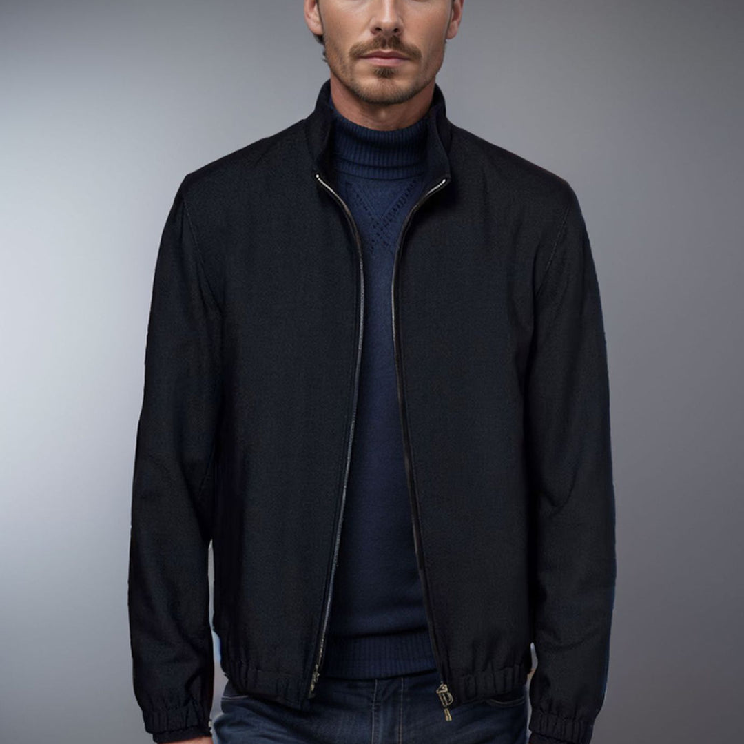 Herren leichte Bomberjacke mit hohem Kragen R&B