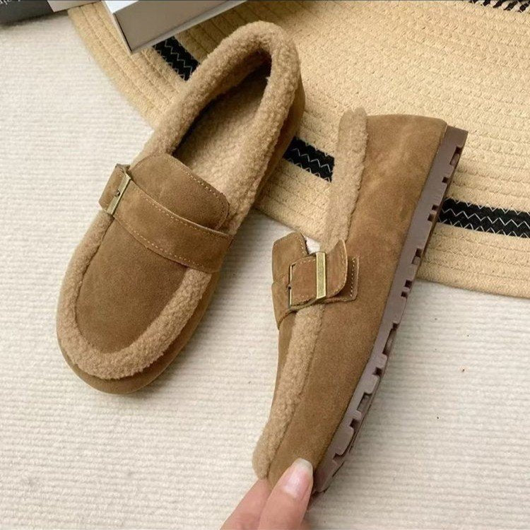 Damen Weiche Velours Hausschuhe mit wärmendem Fleece-R&B