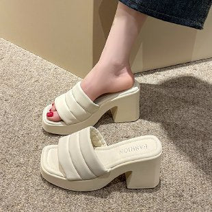 Damen Plateausandalen mit breiten Riemen R&B