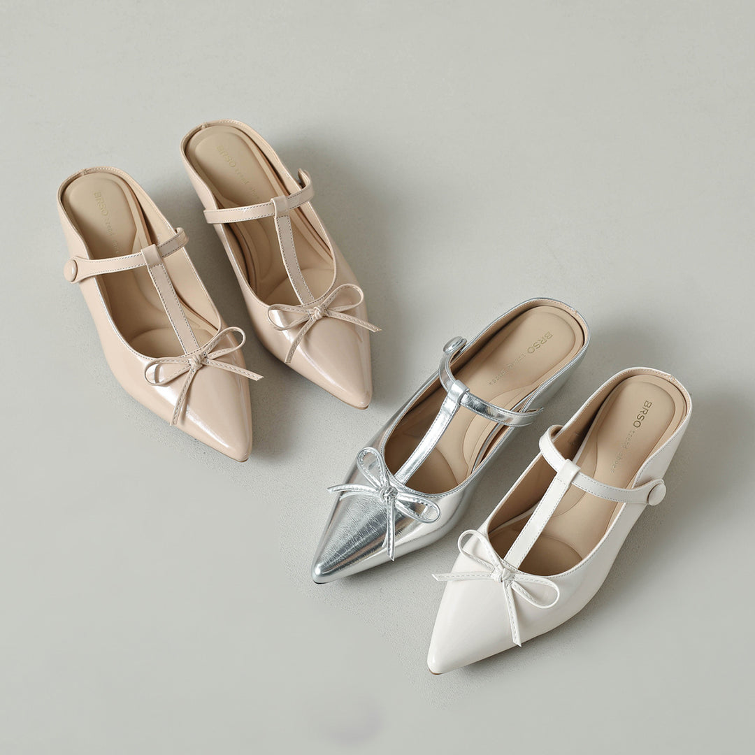 Damen Sling-Ballerinas mit eleganter Schleifen-Applikation und modischer Riemchenführung R&B