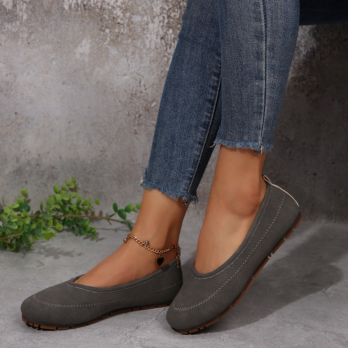 Damen Komfortable Ballerinas mit weichem Obermaterial und rutschfester Sohle R&B