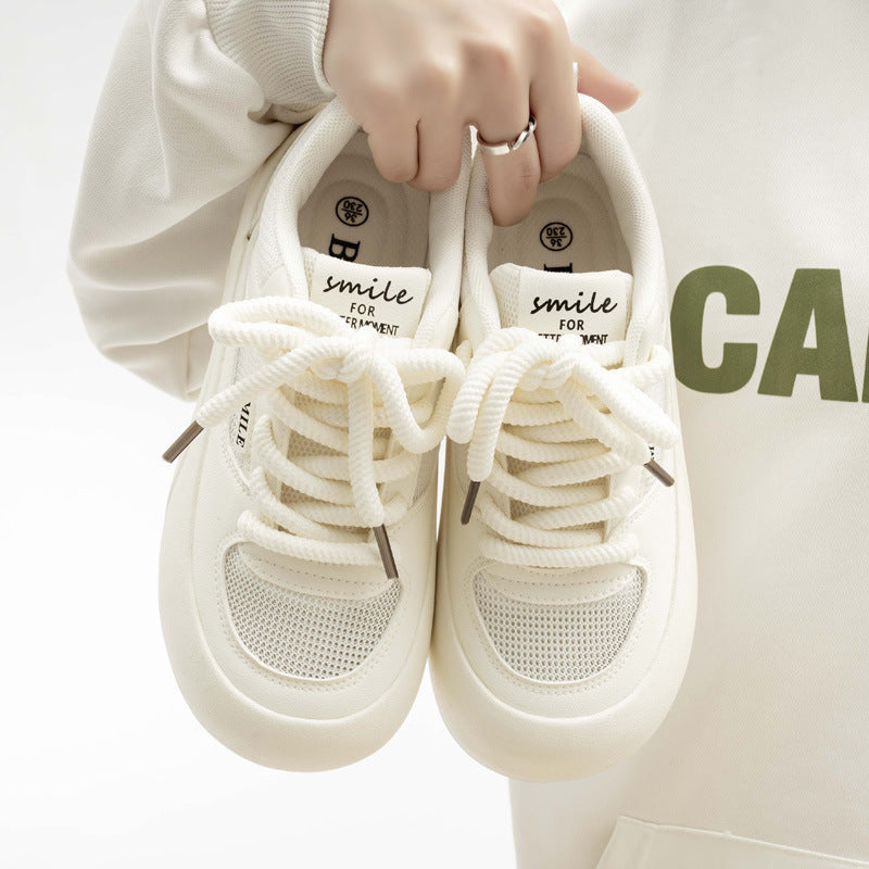 Damen Plattform Sneakers mit atmungsaktiver Mesh-Oberfläche und rutschfester Sohle