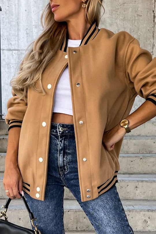 R&B | Taschen Kontrast Baseball Wolljacke