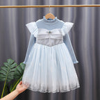 Mädchen Festkleid mit Rüschenärmel und Glitzerdetails R&B