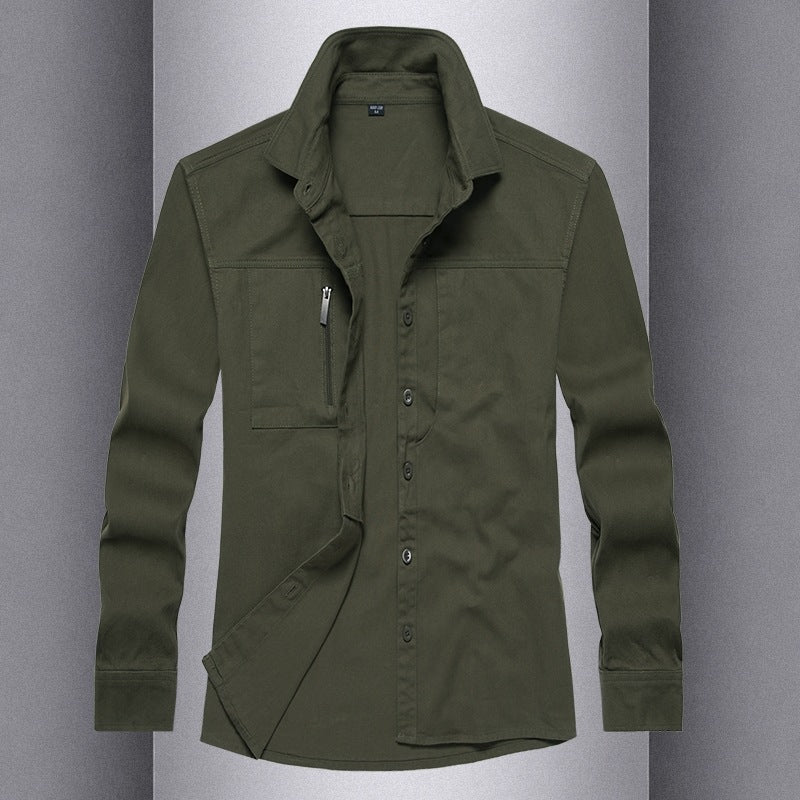 Herren Langarmshirt mit praktischen Taschen und modernem Schnitt R&B