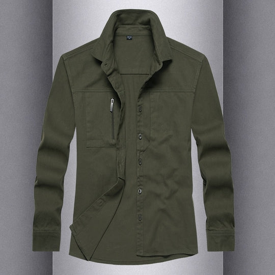 Herren Langarmshirt mit praktischen Taschen und modernem Schnitt R&B