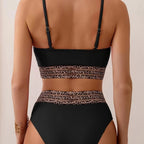 Damen Bikini-Set mit stylischem hohen Bund und modischem Animal-Design R&B