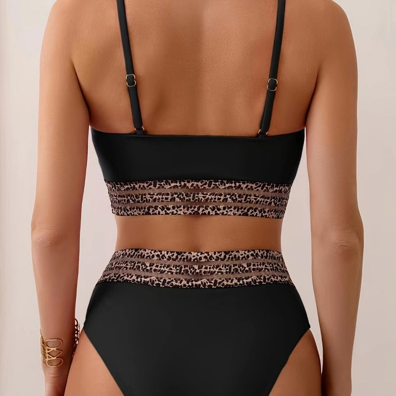 Damen Bikini-Set mit stylischem hohen Bund und modischem Animal-Design R&B