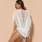 Damen gehäkelter Strandponcho R&B