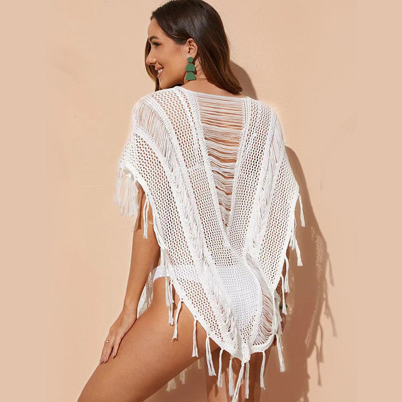 Damen gehäkelter Strandponcho R&B