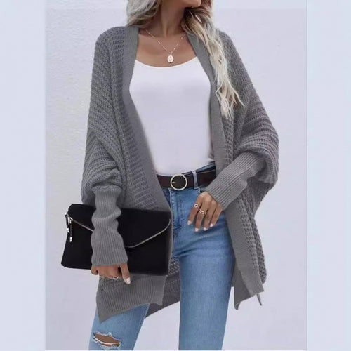 Damen luftige Strickjacke mit offenes Design und feiner Maschenstruktur R&B