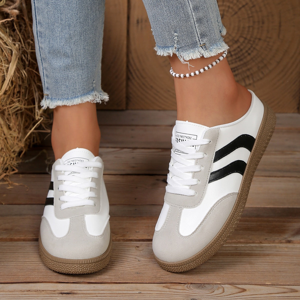Damen lässige Slipper mit sportlichem Design R&B