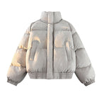 Damen Stylische Daunenjacke mit hoher Kragen und elastischen Ärmelabschlüssen R&B