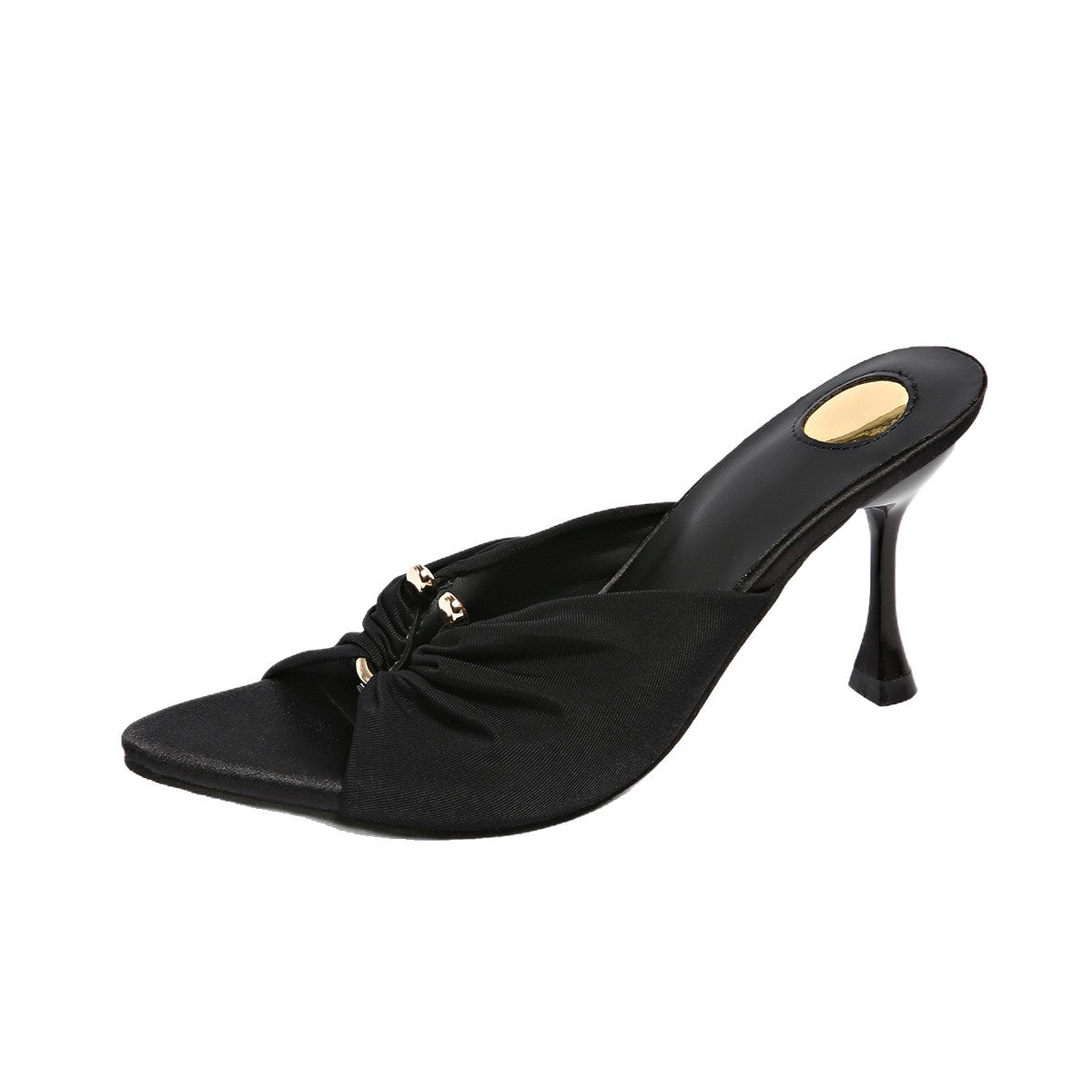Damen Slingback-Pumps mit raffinierter Faltenapplikation und geschwungenem Absatz R&B