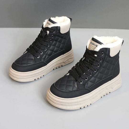 Damen High-Top Sneakers mit warmem Fleece-Futter und rutschfester Sohle R&B