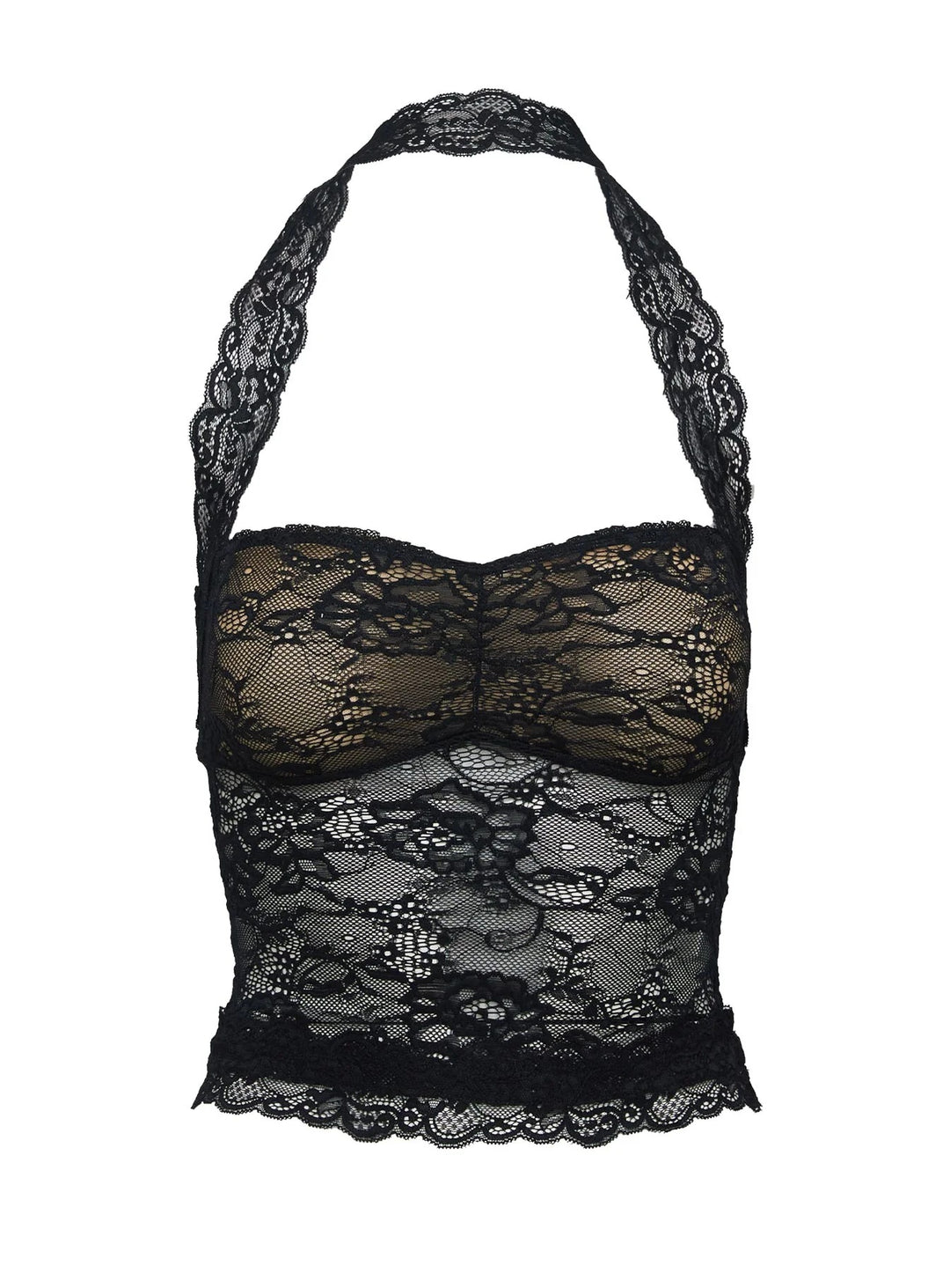 Damen Spitzen-Bustier mit romantischem Häkelmuster und verstellbaren Trägern R&B