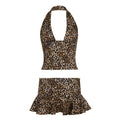 Damen Tiermuster Bikini-Set mit fließendem Rock R&B