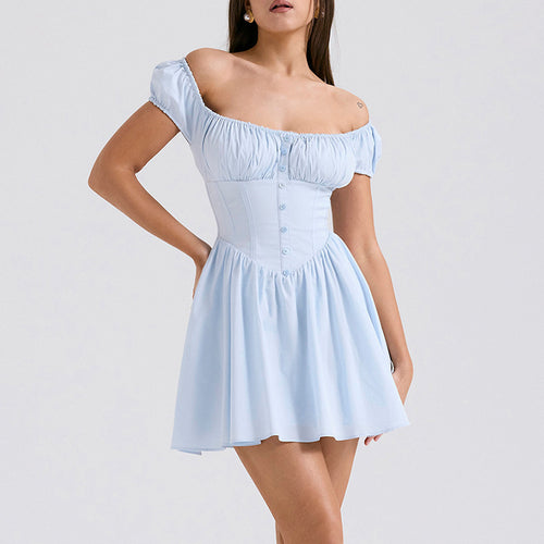 Damen Mini-Kleid mit elegantem Rüschendesign und figurbetontem Oberteil R&B