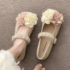 Damen Ballerinas mit floralem Dekor und elastischem Riemen R&B