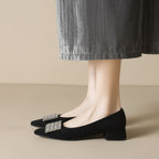 Damen Elegante Ballerinas mit funkelndem Steinbesatz