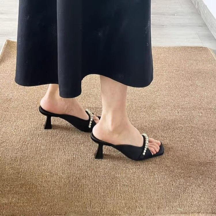 Damen glamouröse und elegante Sandaletten mit Blockabsatz R&B
