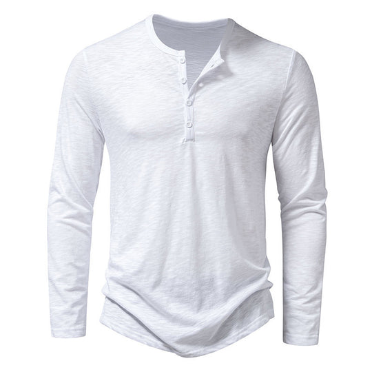Herren Langarmshirt mit knopflosem V-Ausschnitt und atmungsaktivem Stoff R&B