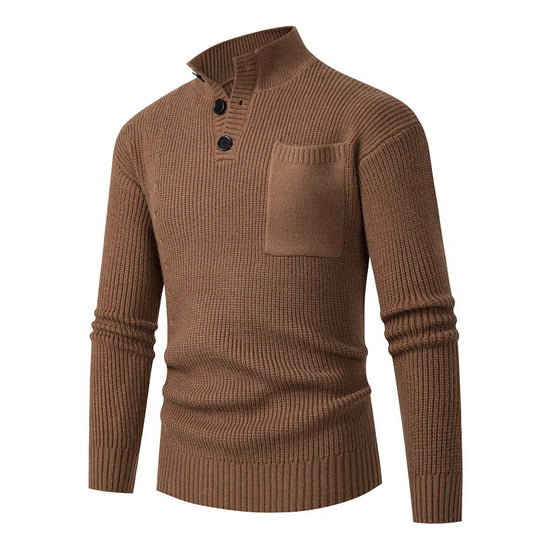 Herren Hochwertiger Pullover mit Modalmuster und Brusttasche R&B