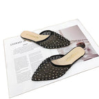 Damen elegante und funkelnde Hausschuhe mit Netzdesign